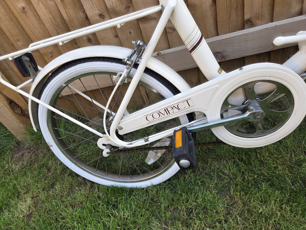 Raleigh Compact Vintage Folding Bike Bicycle Retro Cream White