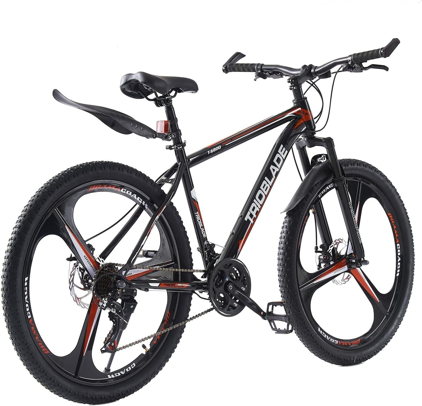 24" Mountain Bike 21 Speed Dual Disc Brakes Full Suspension MTB Adult
