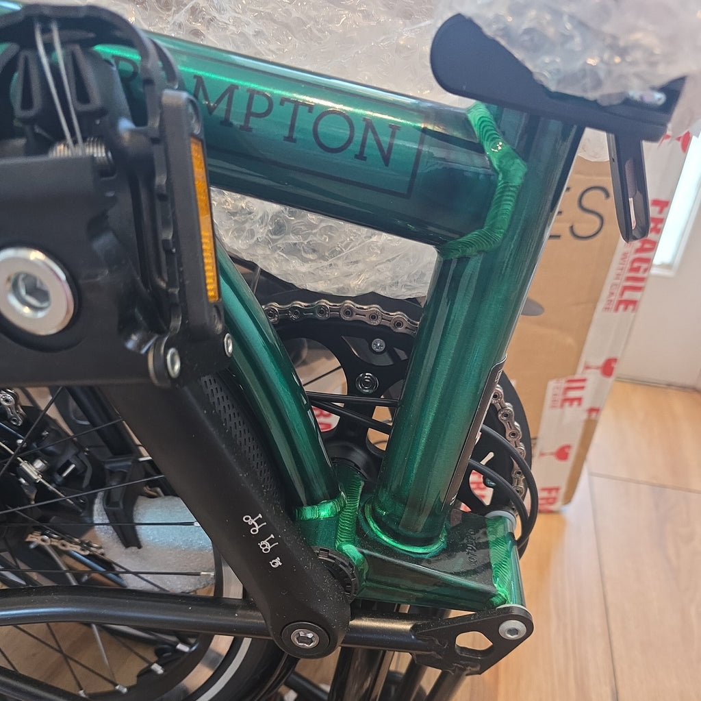 Brompton P Line 4-Speed - Urban Low Handlebar Folding Bike - Emerald Green LTD!