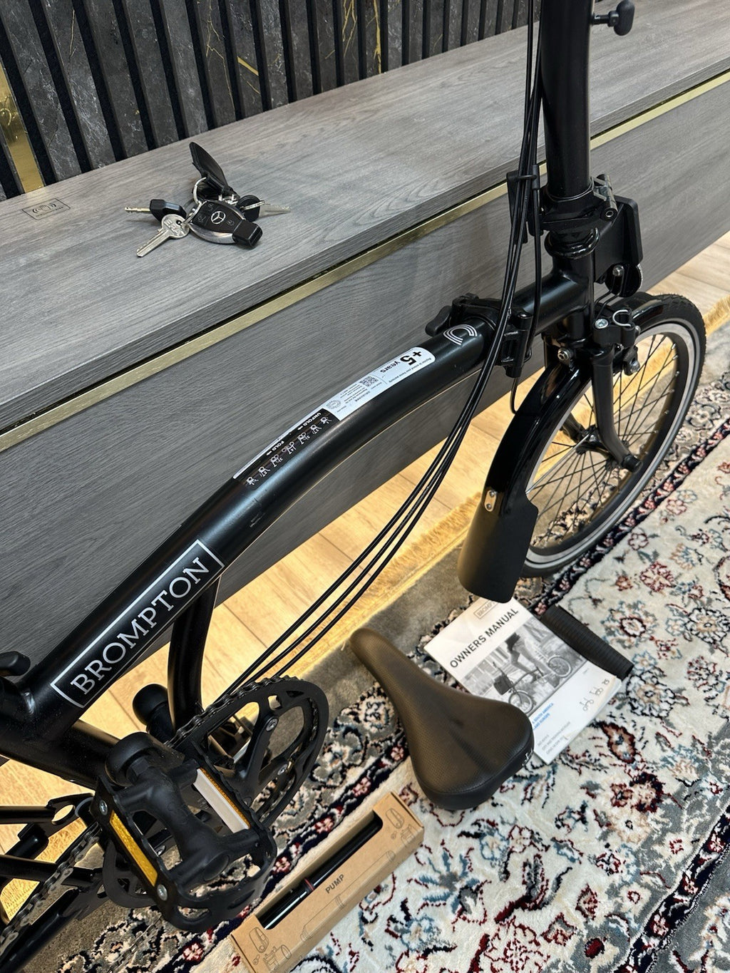 Brompton C Line 6 Speed Mid Handlebar Folding Bike - Matt Black