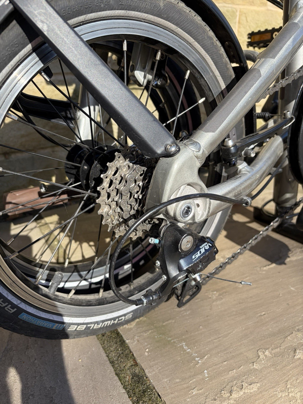 BTwin Ultra Compact  1 Second Folding Bike Sora Grey