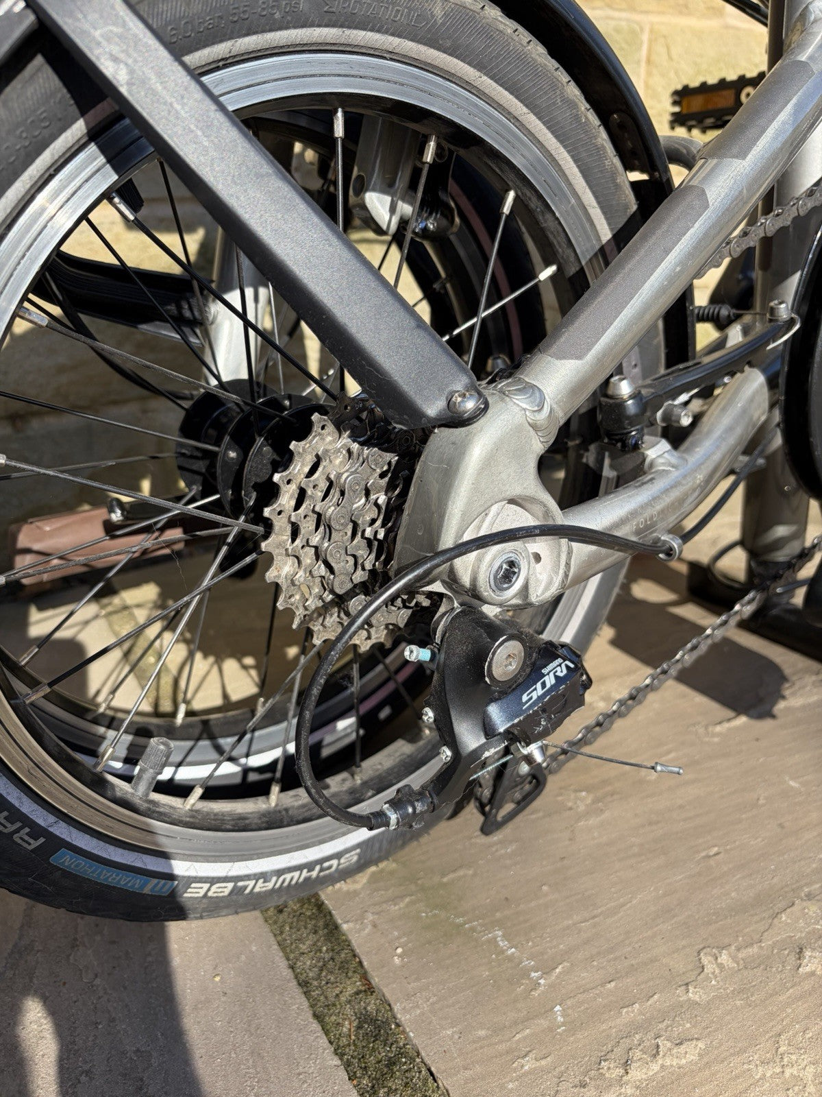 BTwin Ultra Compact  1 Second Folding Bike Sora Grey