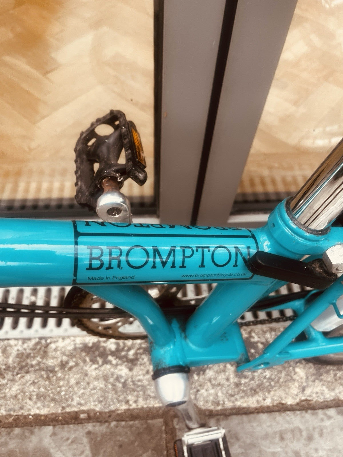 Brompton Folding Bike. Classic M3L model. 3 speed, lock and pump.