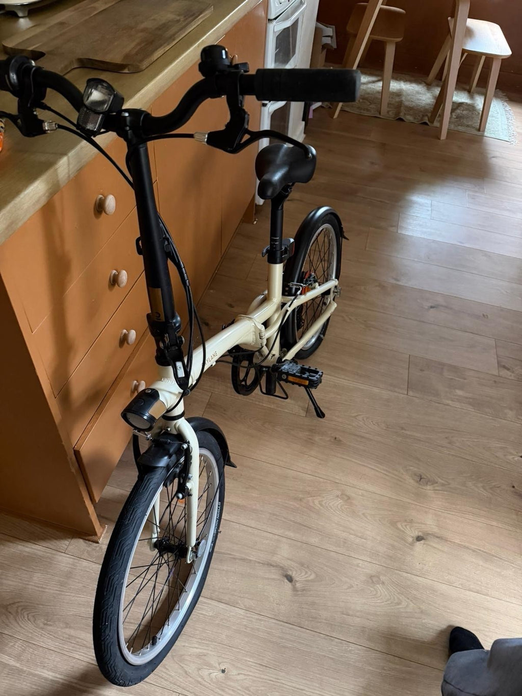Unused Btwin Folding Bike Cream Colour