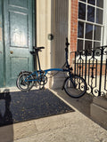 Brompton C Line 6 Speed 2024 Mid Handlebar Folding Bike - Ocean Blue