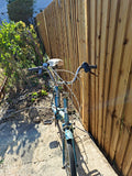 Halfords Blue Folding Bike Step-Through Frame with Rear Rack for Storage