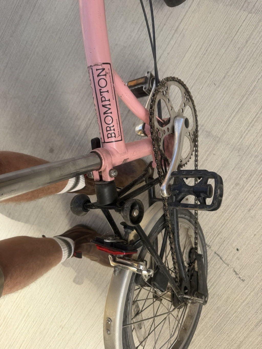 Brompton 16in Folding Bike Pink BMX Bars Mudguards Bell Rear Reflector