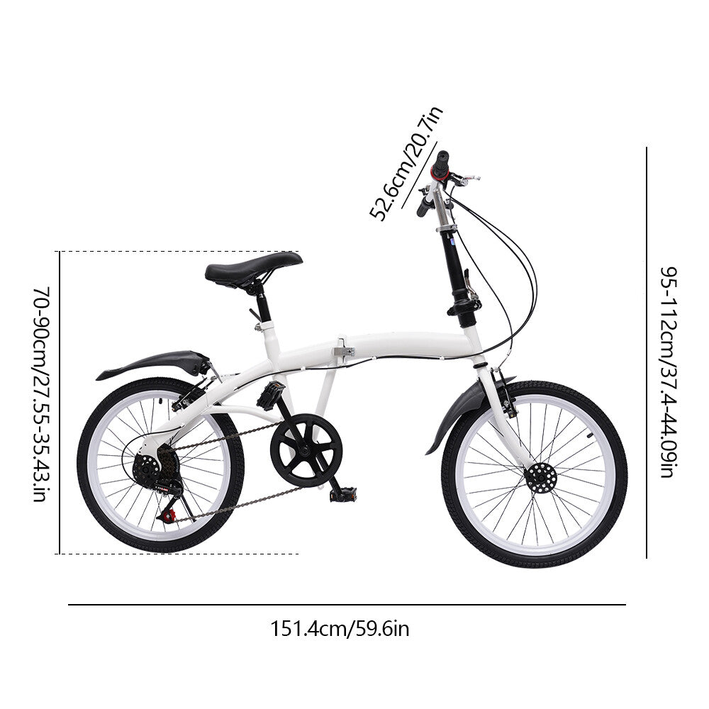 Folding Folding Bike Commuter Bicycle 20 Wheel 6Speed for men women Bicycle