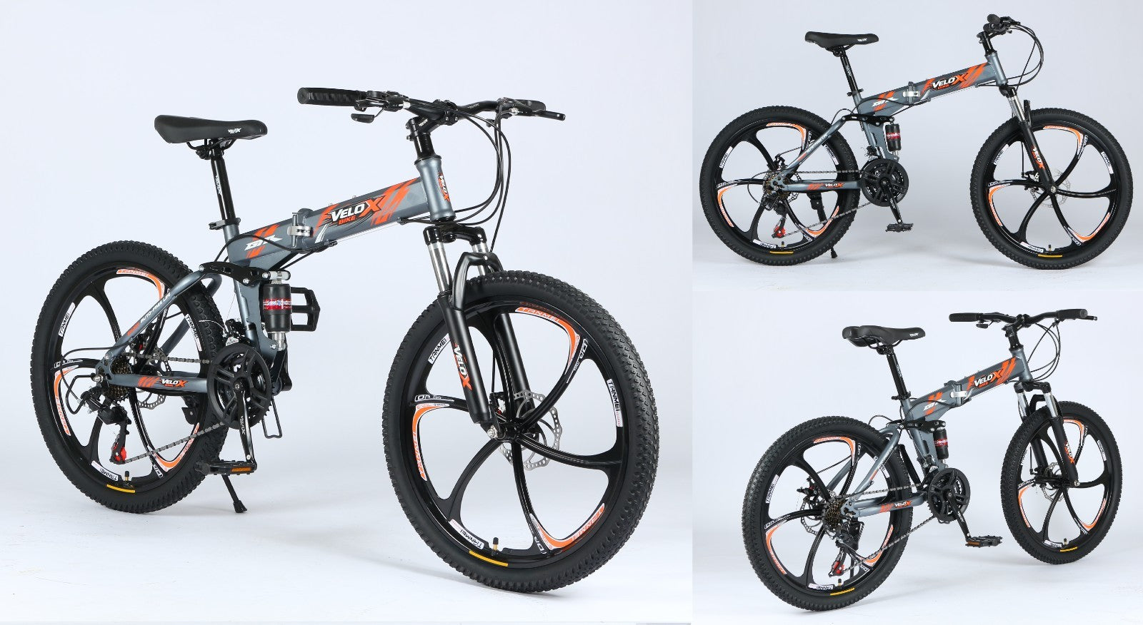 24"/26" Folding Mountain Bike – Full Suspension, Disc Brakes, Lightweight Frame