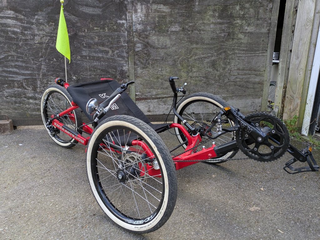 KMX Kart Koyote Adult Recumbent Trike. 20" wheels, 20 speed, folding - Rare