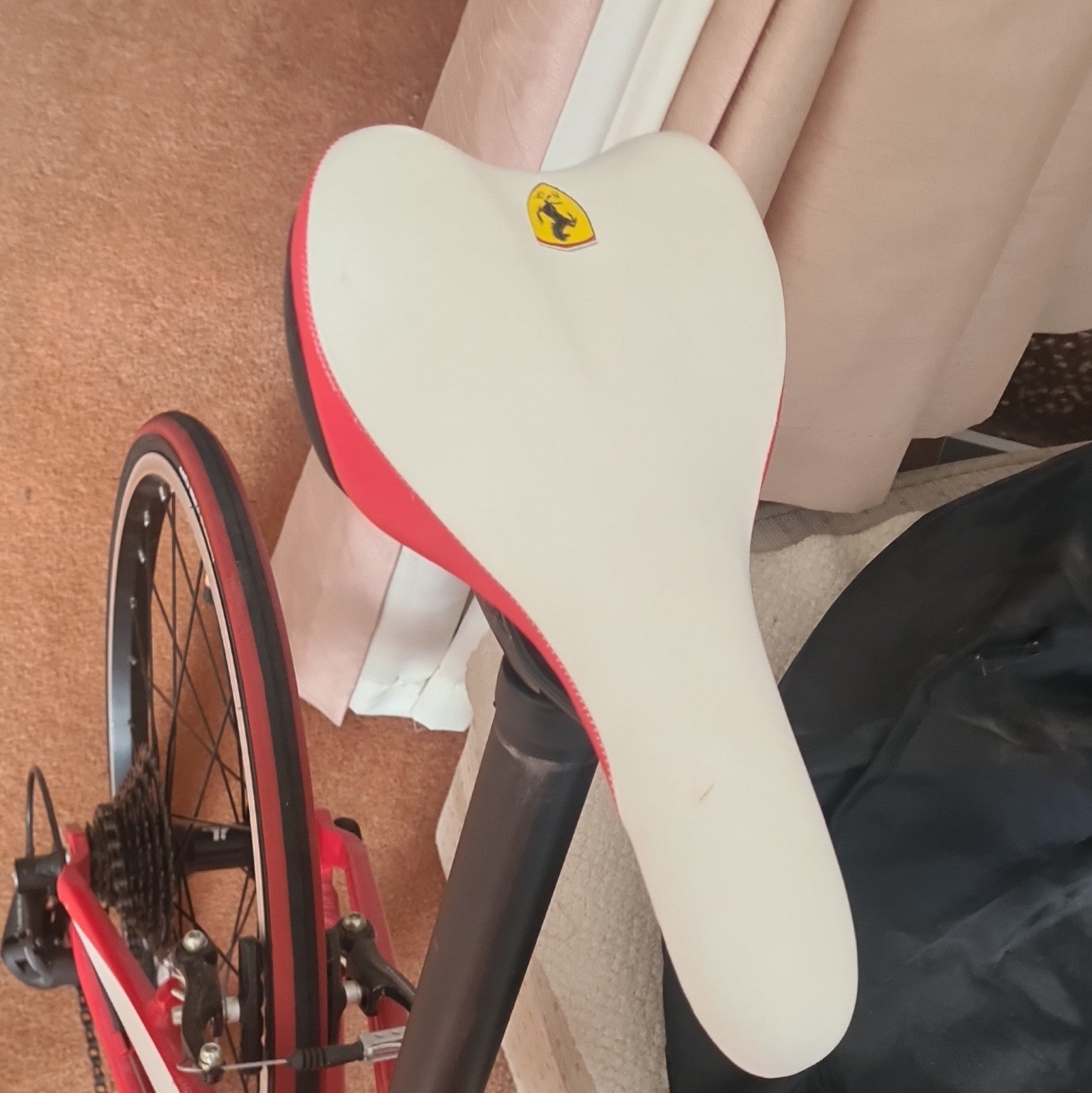 Ferrari Folding Bike Frame Set, Red & White Bicycle Frame