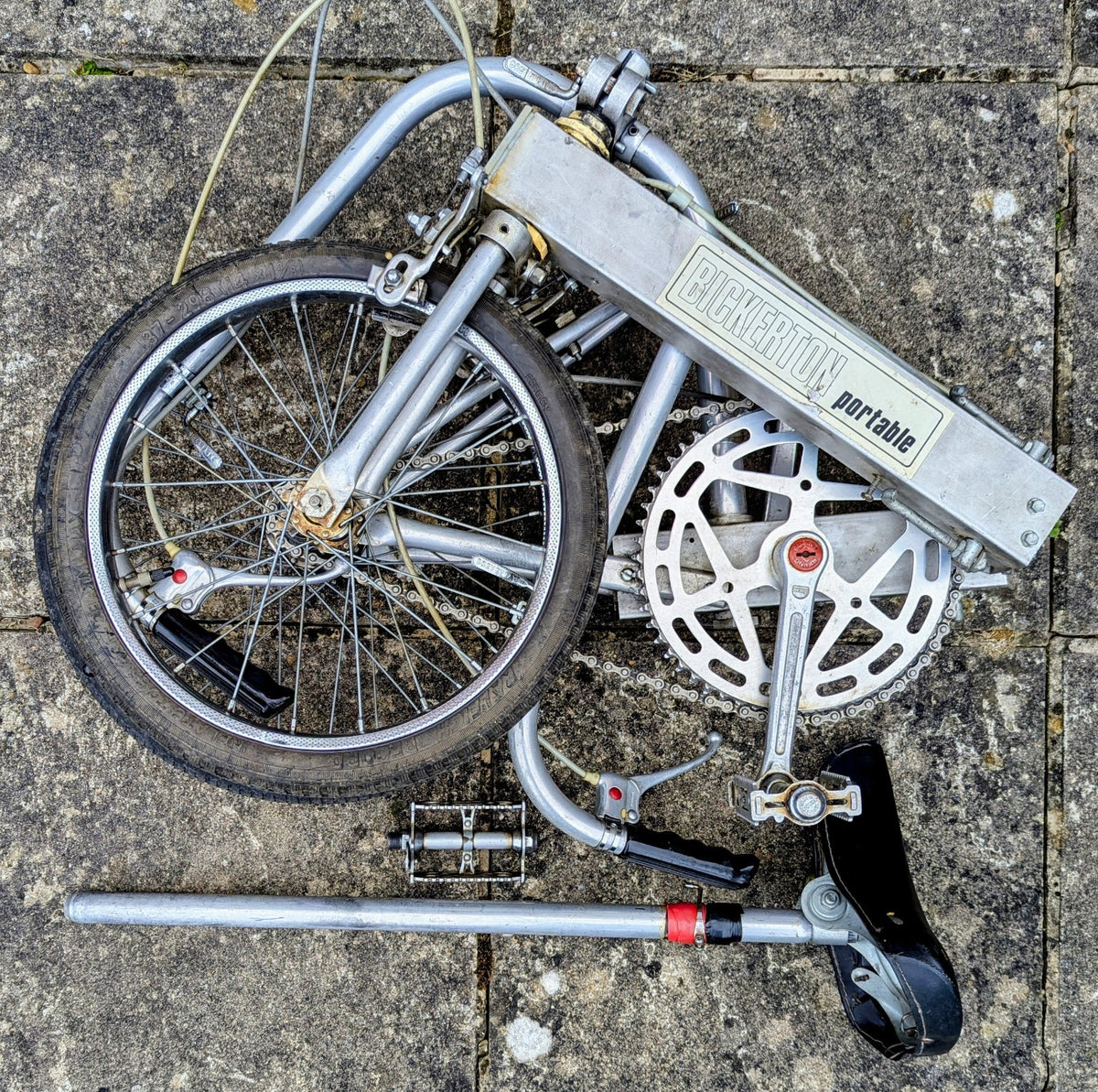 Vintage Aluminium Bickerton Portable Folding Bike Compact Portable & Carry Bag