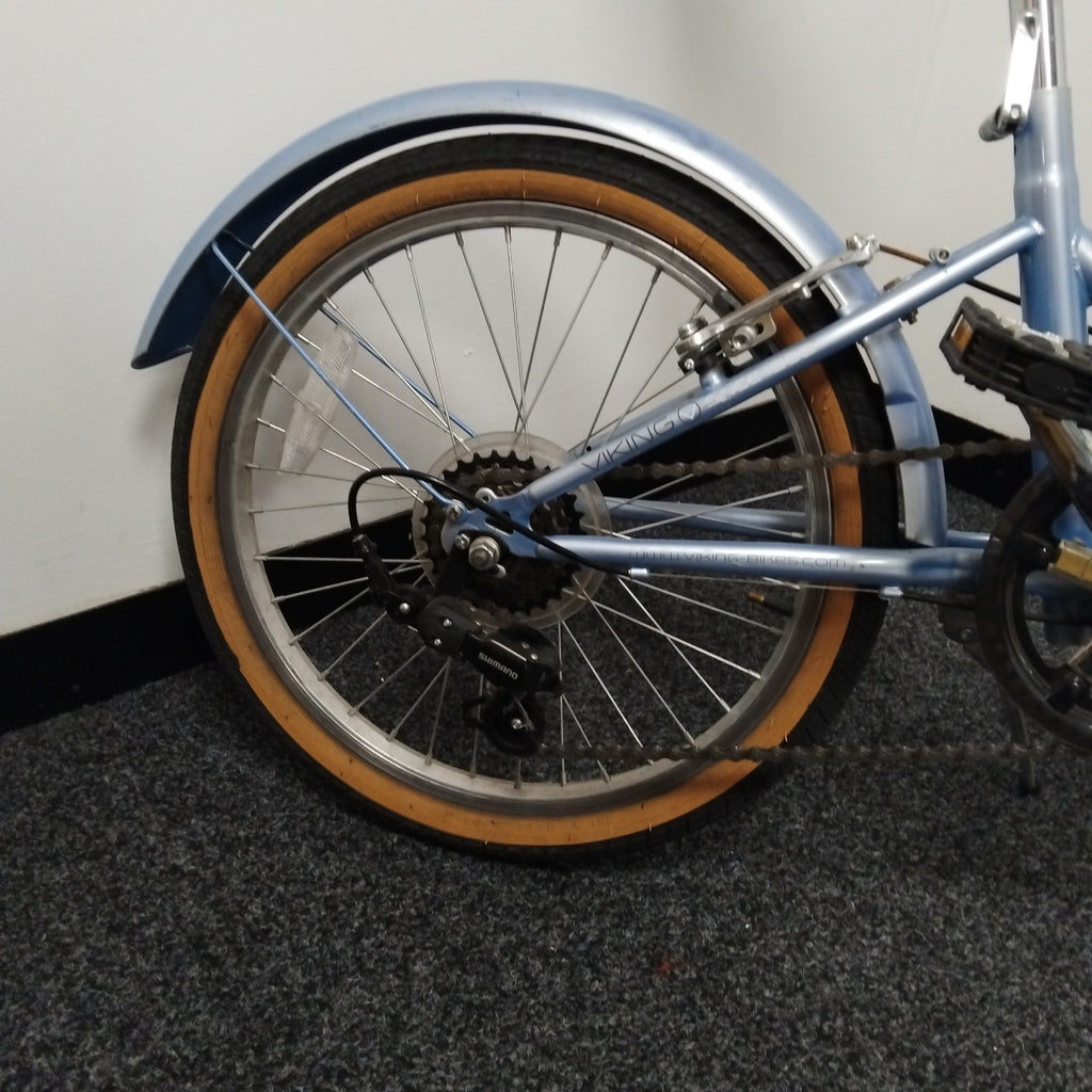 Viking Easy Street Metallic Blue Folding 6 Speed Bicycle - 19" Wheels