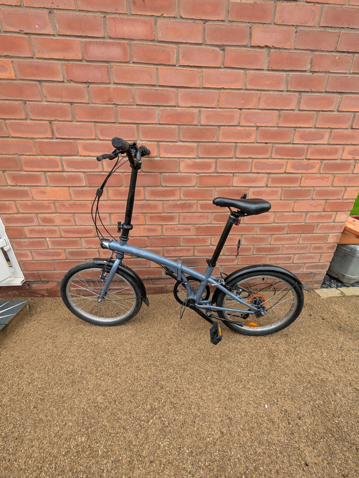 Oxylane Folding Bike Blue 6 Speed Commuter Bicycle