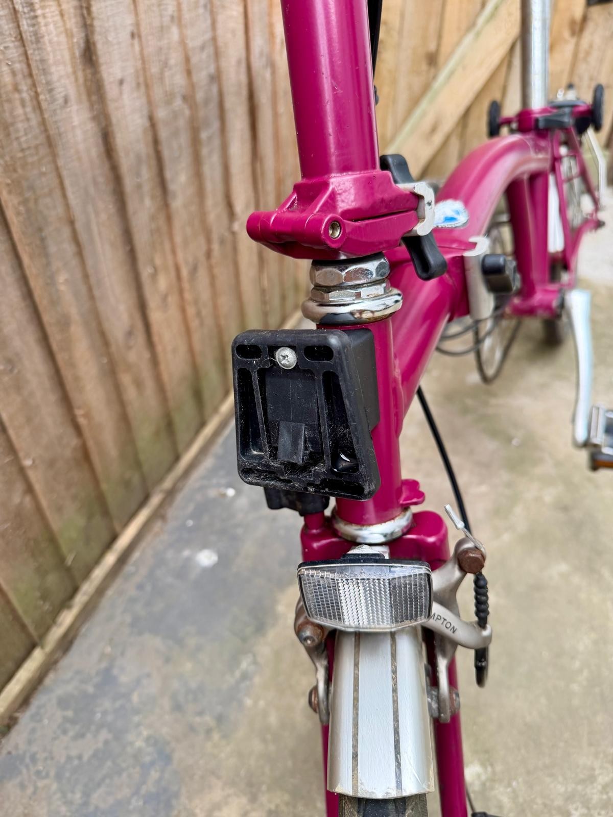 Brompton Folding Bike M3L in Pink with Mudguards and bag holder