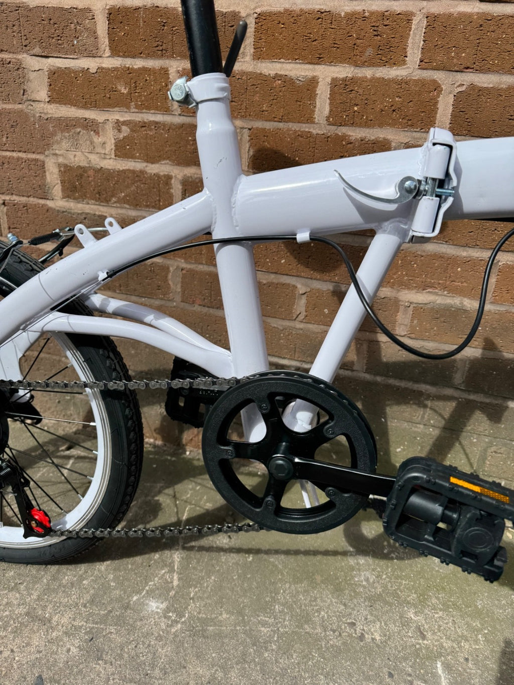 20 inch Unisex Folding Bike Adult Kids City Bike 6 Speeds Bicycle White
