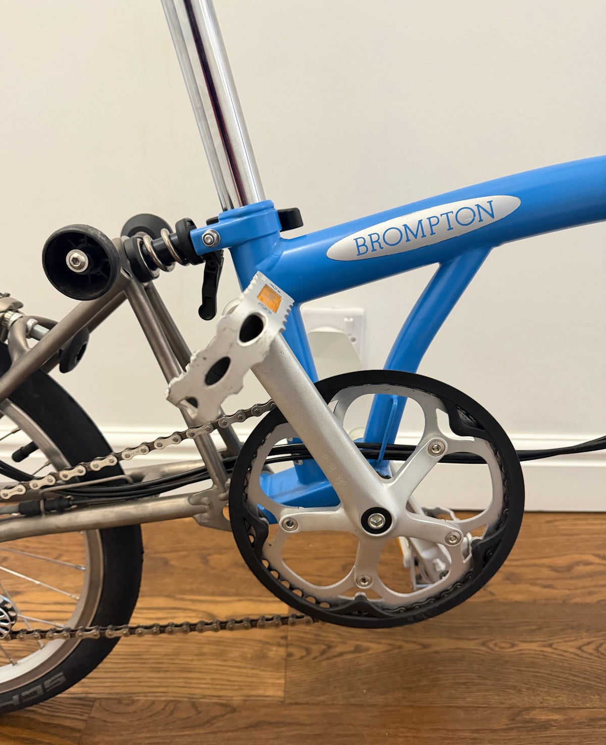 Brompton Superlight Cornflower H6L Custom Titanium 10kg Kuosac Folding Bike
