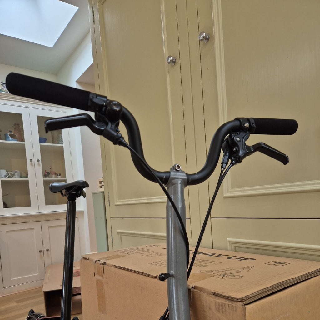 Brompton P Line 4 Speed Titanium Folding Bike Silver Black