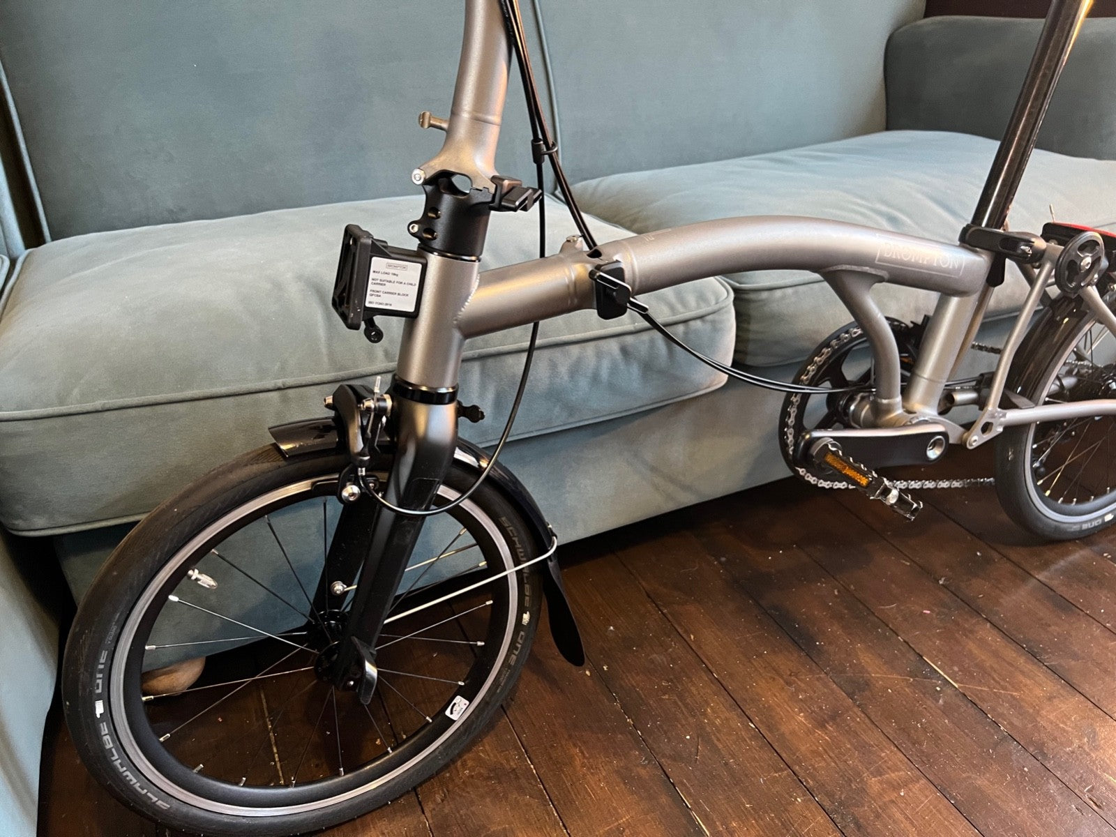 Brompton T-Line 4-Speed Titanium Folding Bike Medium rise