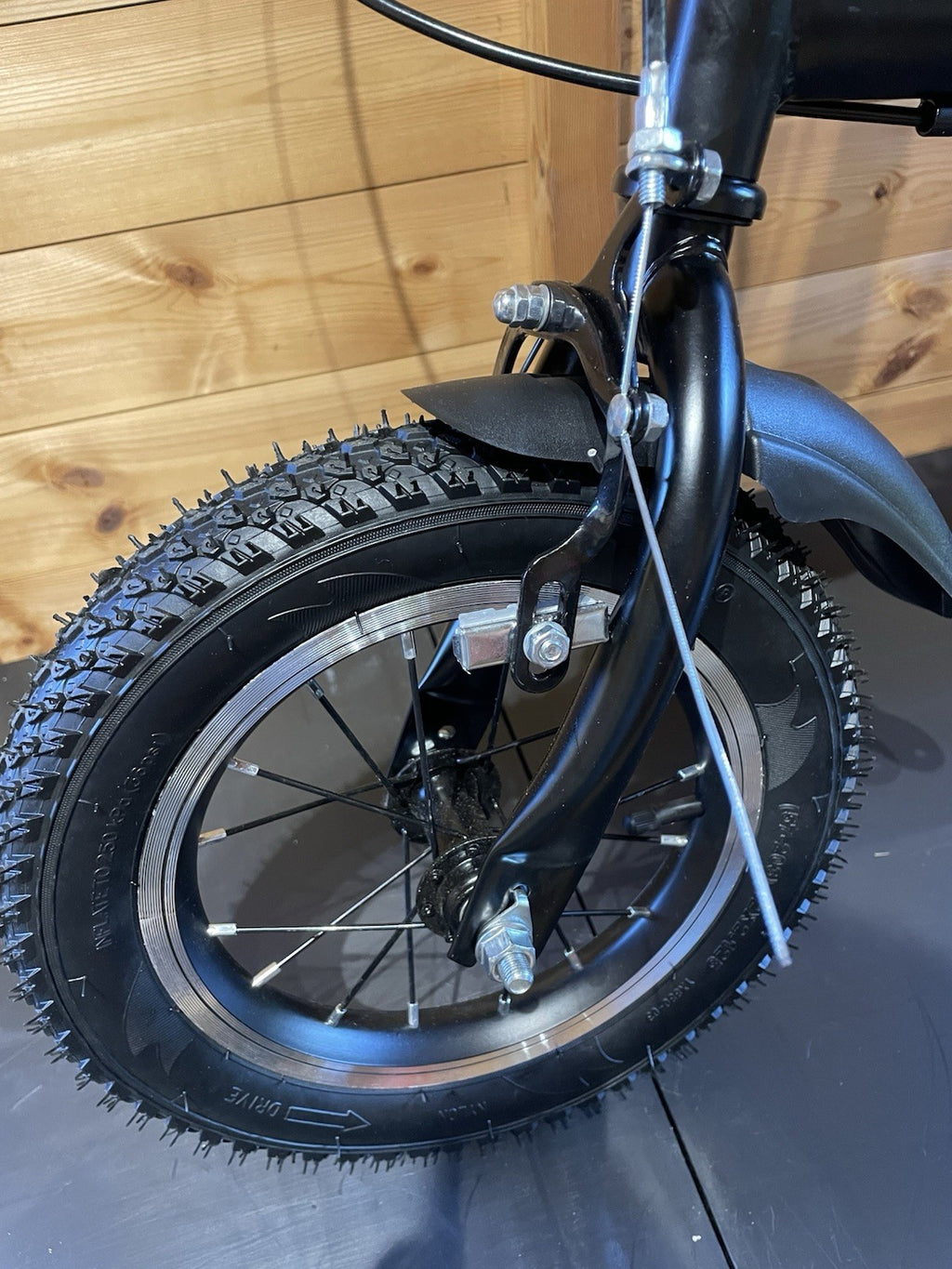 Black 16in Unisex Kids Folding Bike, BMX Bars, Adj Seat, Rim Brakes