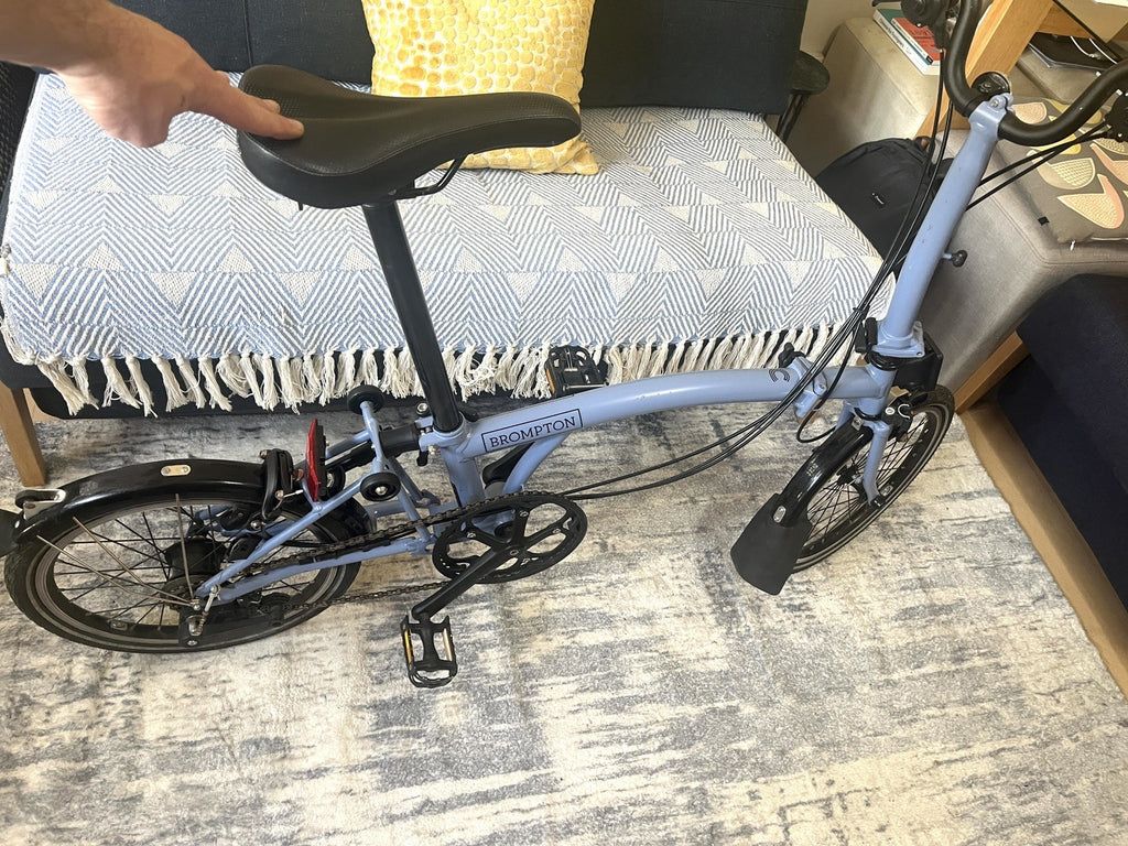 Brompton C Line Explore Mid Handlebar Folding Bike - Cloud Blue M Handlebar 2023
