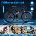 26 In Folding Mountain Bike 21 Speed,Folding Mountain Bike Full-Suspension Carbo