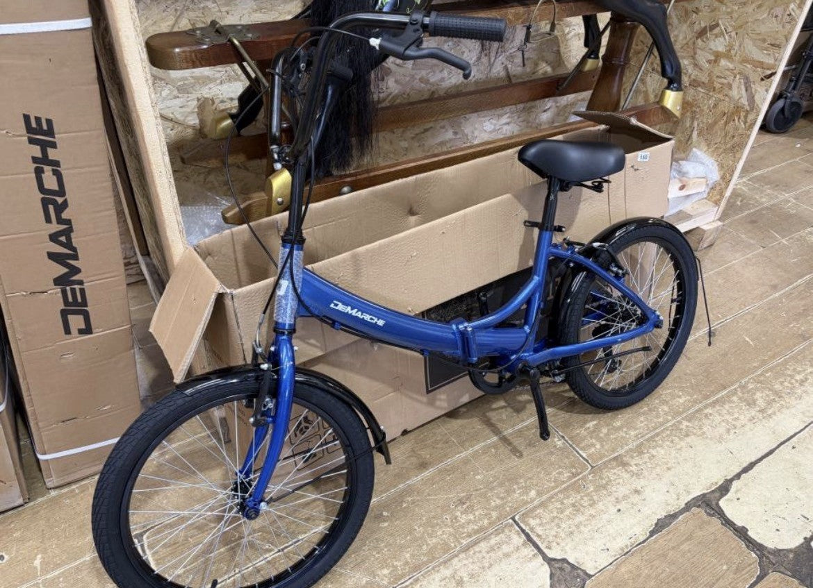 Demarche Folding Bike Unisex 20 Inch Blue Compact Commuter Bicycle Aluminium New