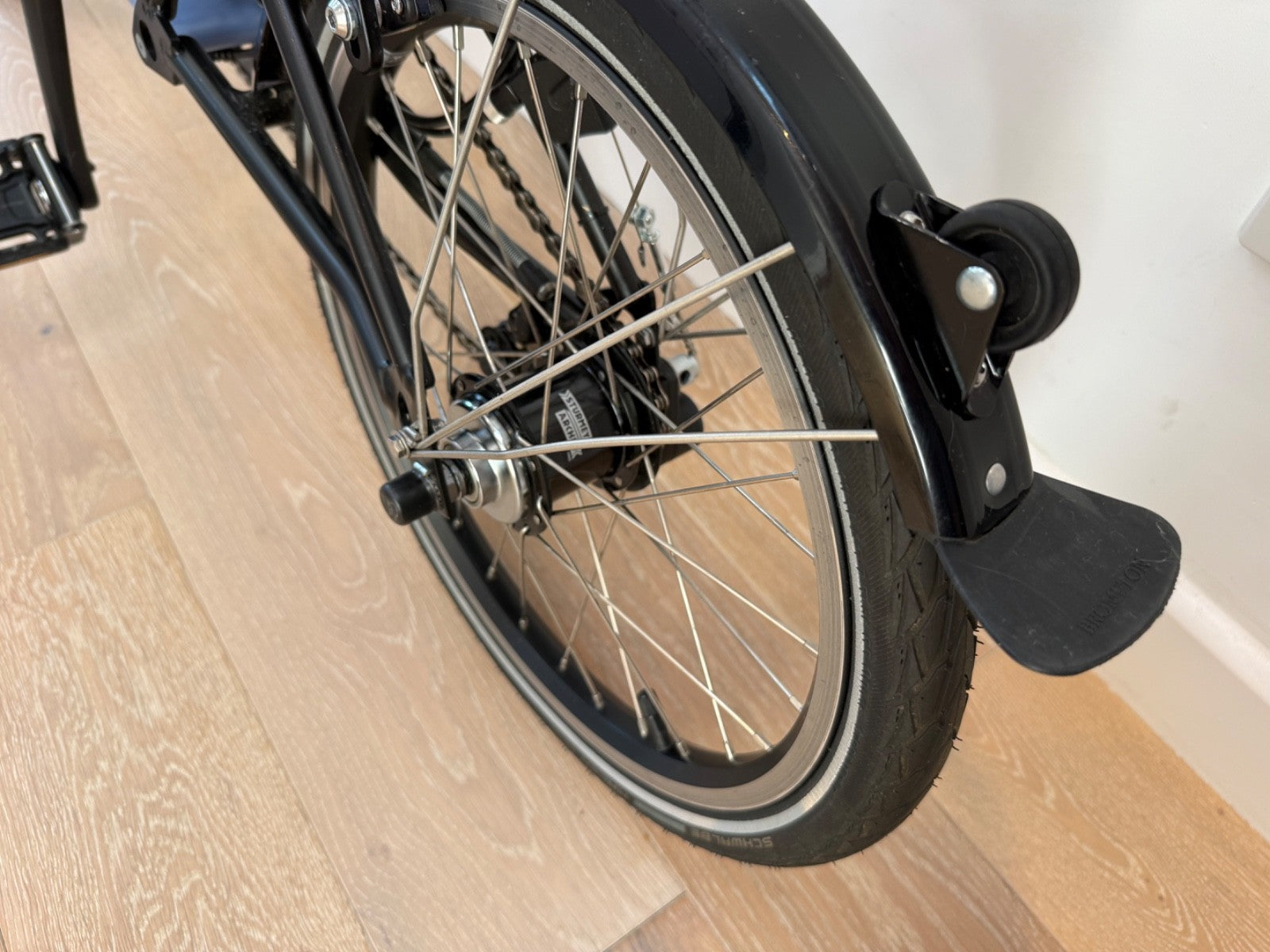 Brompton Electric C Line 6 Speed 2023 Cloud Blue Brooks Saddle - High Haddlebars