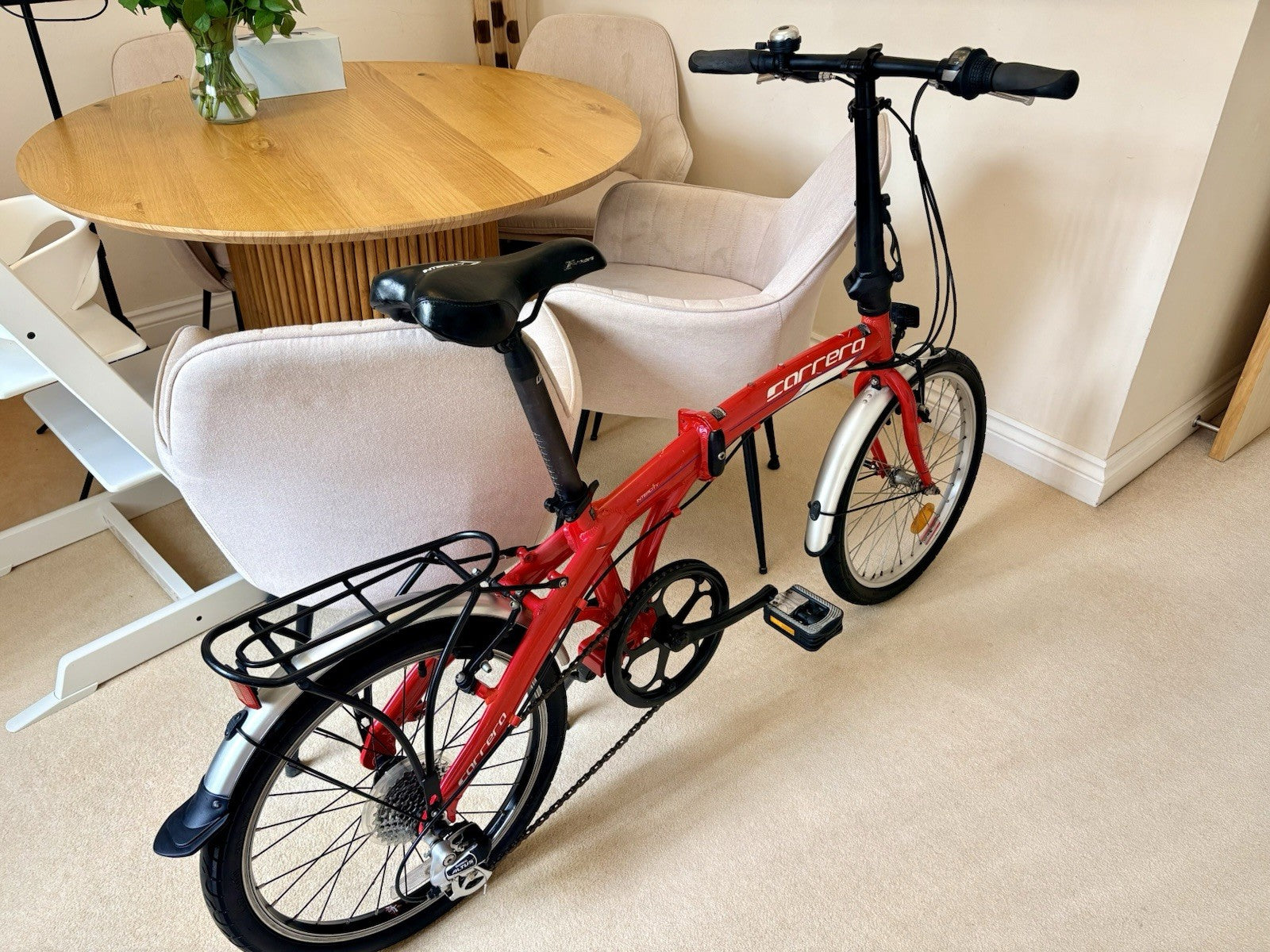 Carrera Intercity Folding Bike 20” Aluminium 7 Speed Rack Mudguards Excellent