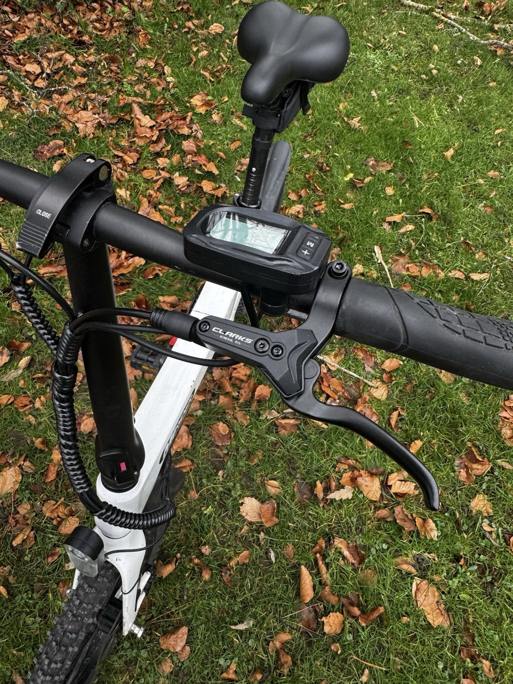 MiRider One Folding Electric Bikes Orange And White Pair.