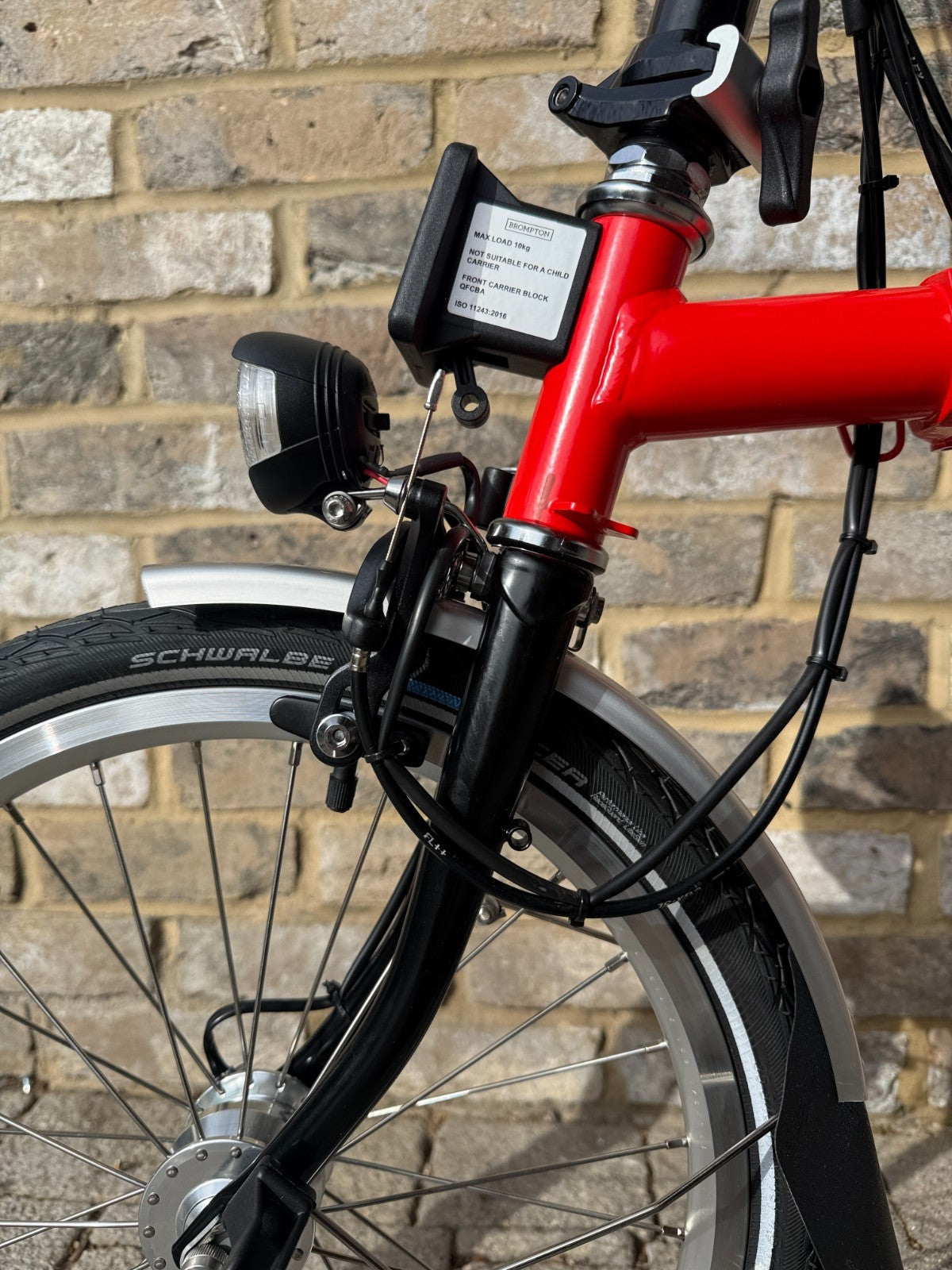 Brompton Rocket Red & Black 3 Speed Mid C Line M3L with Dynamo Lighting