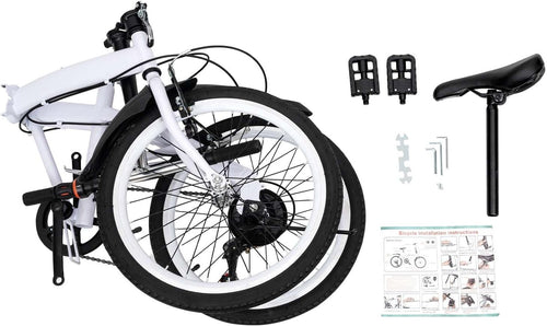 20” Folding Mountain Bike Adult Portable Lightweight 6-Speed City Bicycle