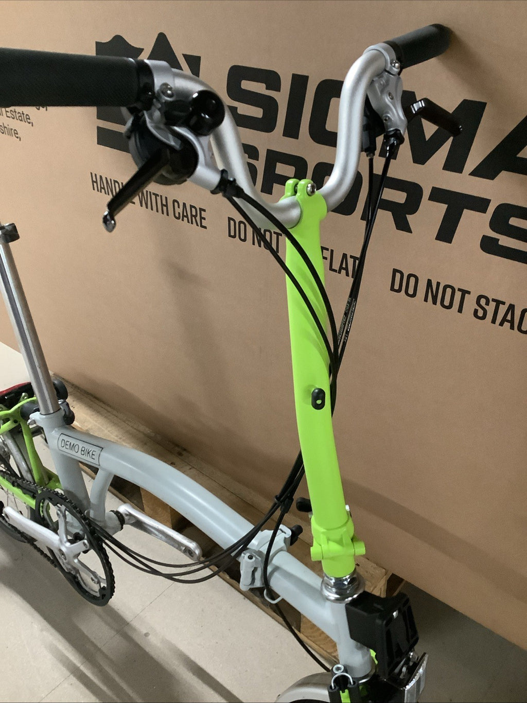 Brompton Steel M6L Folding Bike Papyrus White/Lime Green