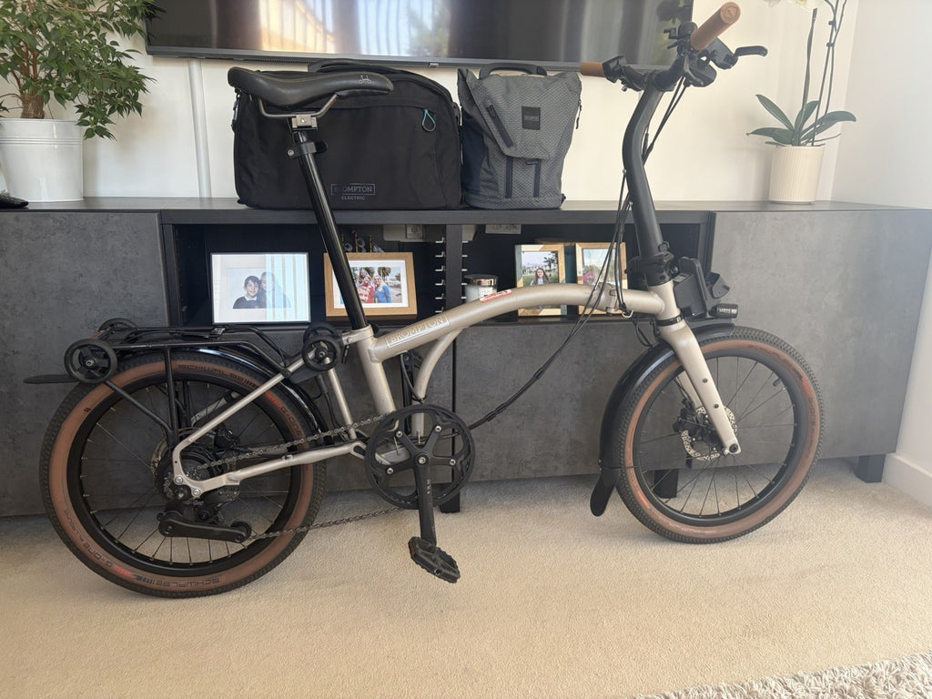 Brompton G Line 4 Speed Traildust White Folding Bike Excellent Condition