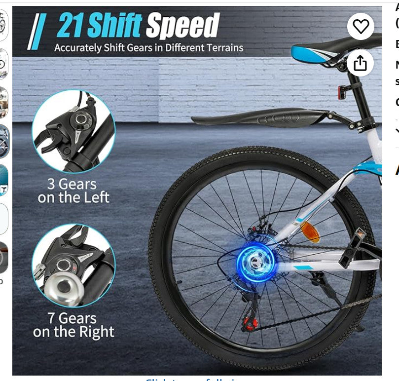 21 Speed 26 Inch Mountain Bike, Foldable Mountain Bike