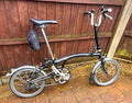 Brompton Folding Bike 3 speed Folding Black/Silver Mechanical Rim Brakes