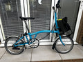 2018 Brompton M6L Folding Bike – Lagoon Blue – Six Speed – Mudguards & Bag