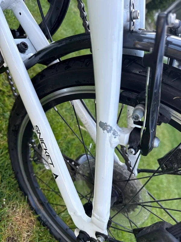 White Folding Bike Foldable City Bike for Adult 20" Commute Bicycle 6 Speed Gear