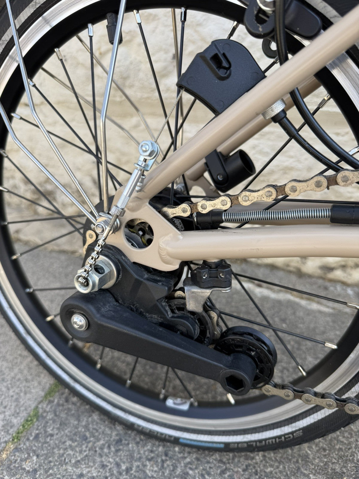 Brompton C Line Explore 2024 Folding Bike 6-Speed, Mid-Bar (Colour: Dune Sand)
