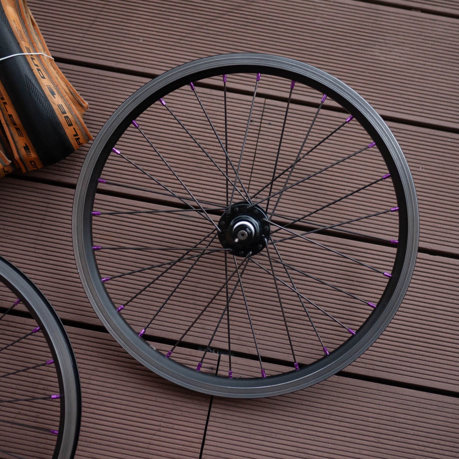 Brompton 1/2 speed Black Edition Superlight Wheelset Schwalbe One Tan Wall
