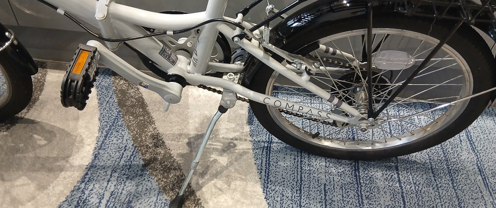 Compass Northern Folding Bike 20” wheels White and blue