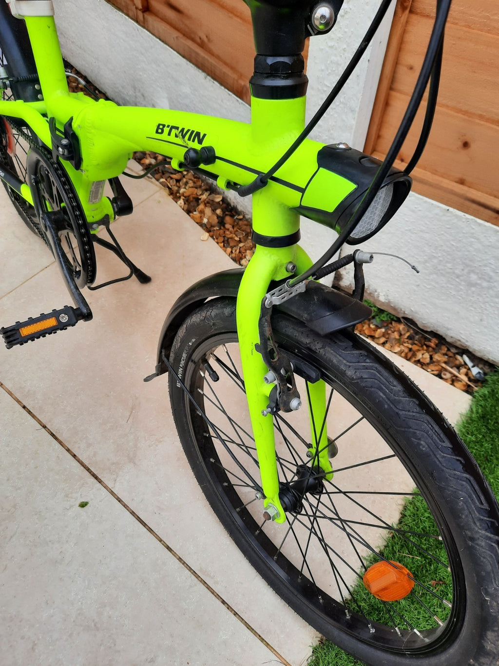 BTWIN Tilt 500 Neon Yellow 7 Speed Decathlon Folding Bike Great Condition Ch65