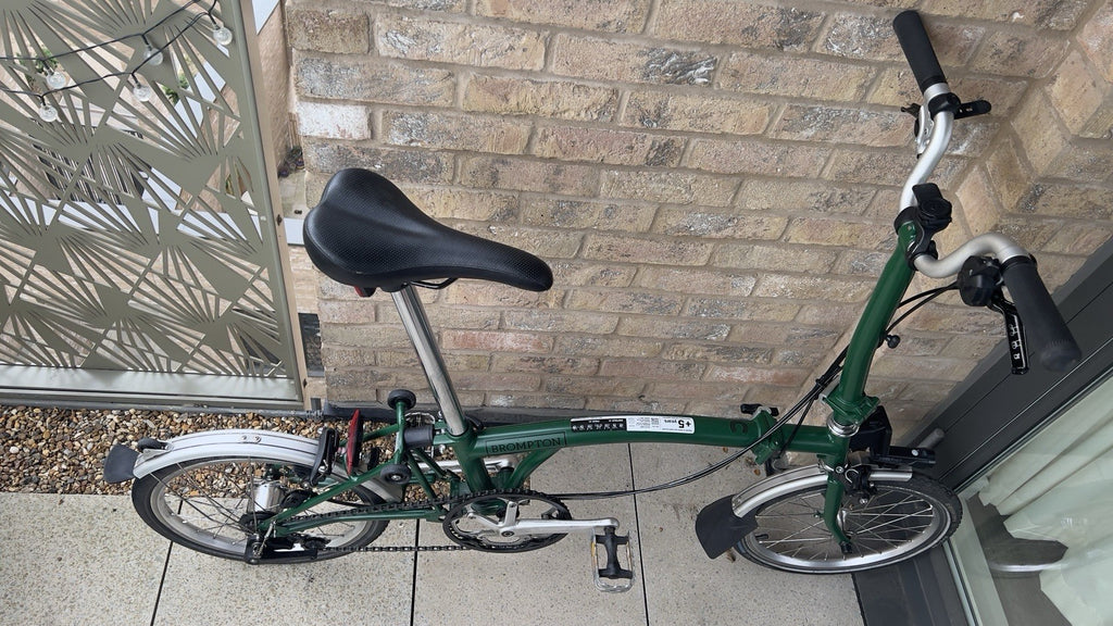 Brompton C Line 2021 Folding Bike Green with Mudguards & Reflectors