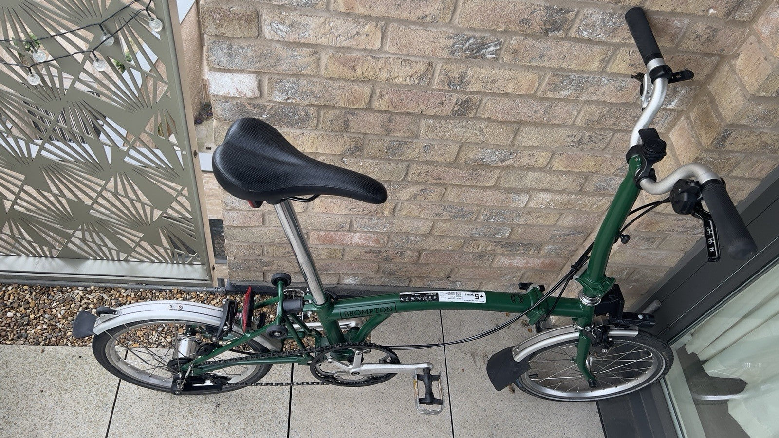 Brompton C Line 2021 Folding Bike Green with Mudguards & Reflectors