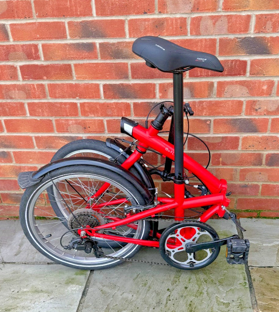 Unisex Adults Men's Women's Decathlon Oxylane Red Folding Bike