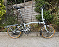 Brompton Folding Bike 16in White S6R Frame 6 Speed Hub Gears Mudguards