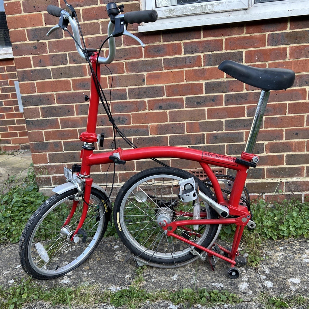 Brompton Bike Red.  Model L3.   Year 2004.  Poor Condition .