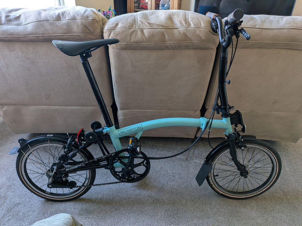Brompton M6L (C-Line) 6-Speed Black Edition in Turkish Green ++ Upgrades - Rare