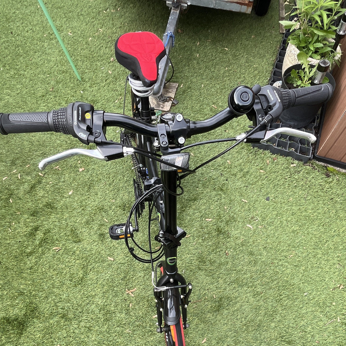 Ecosmo 20in Folding Bike V-Brake Mudguards Kickstand Derailleur Black/Red