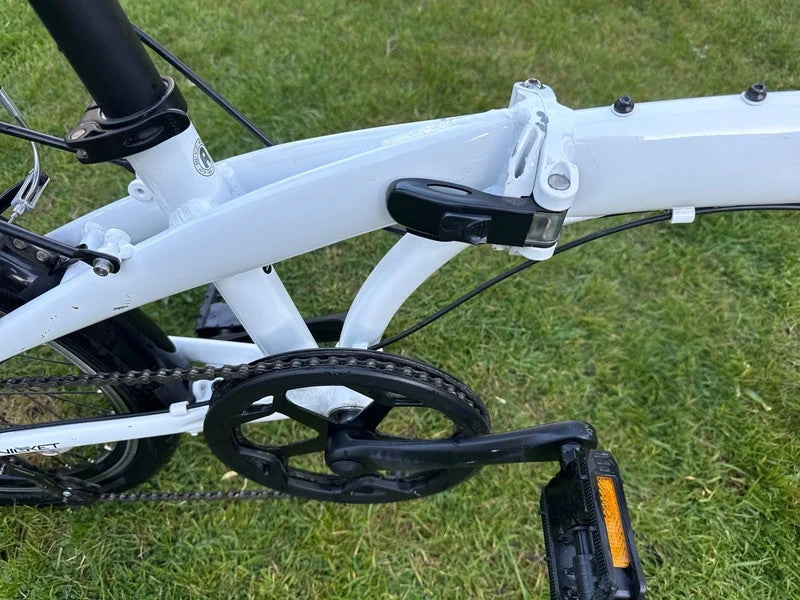 White Folding Bike Foldable City Bike for Adult 20" Commute Bicycle 6 Speed Gear